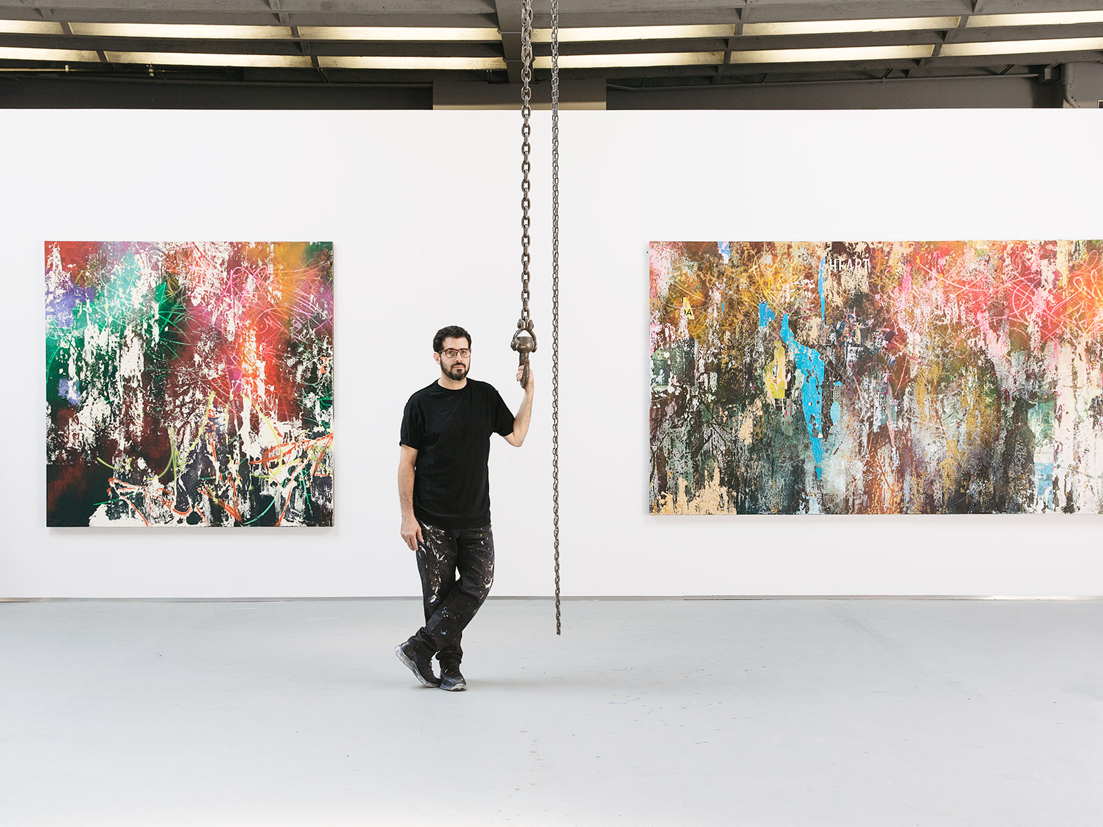 portrait, Dustin Aksland, José Parlá , art, artist, contemporary art, new york city, nyc, miami, graffiti, bryce wolkowitz gallery